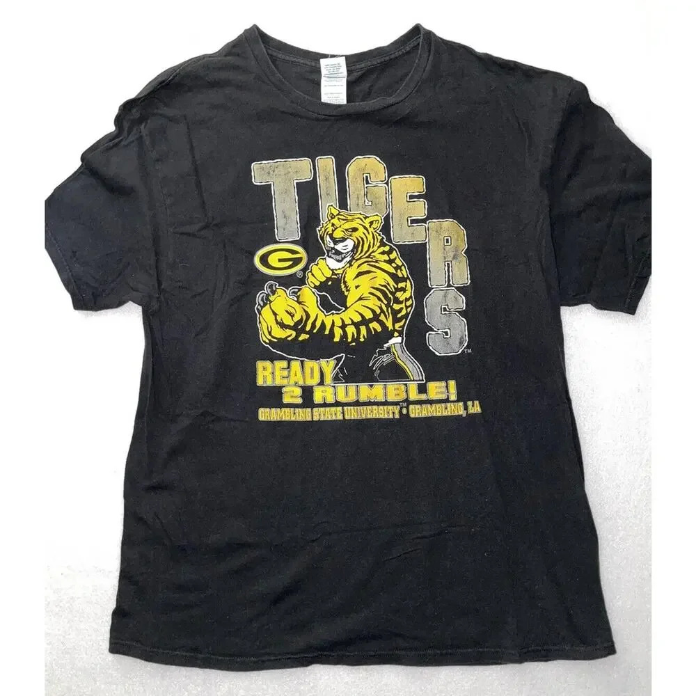 Vintage 90’s Grambling State Tigers Louisiana HBCU T-Shirt Sz XL Black RARE